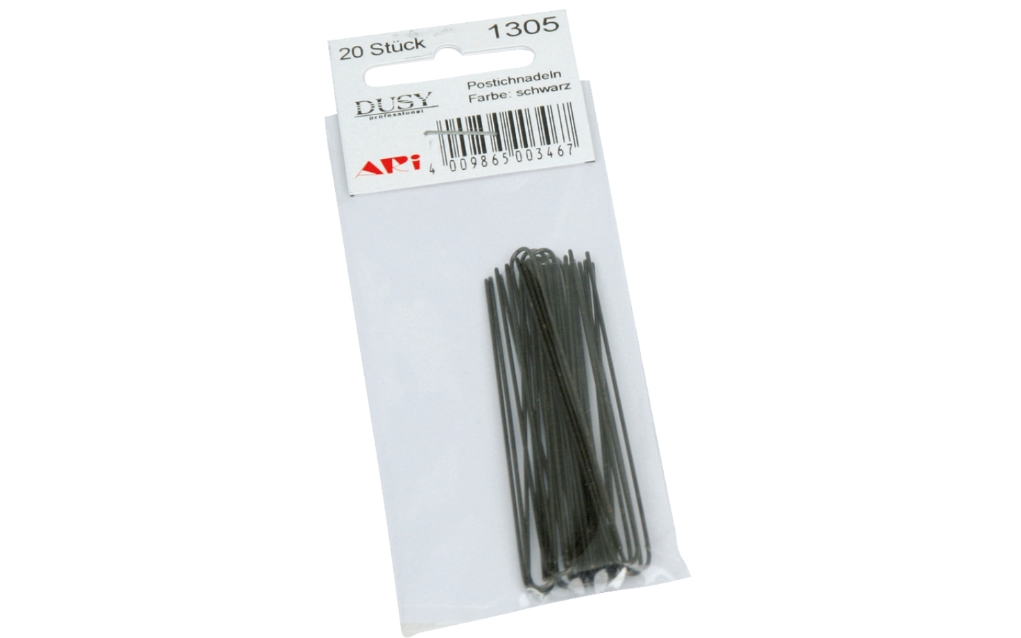 ARI Postichnadeln SB glatt schwarz 20 Stück 60 mm