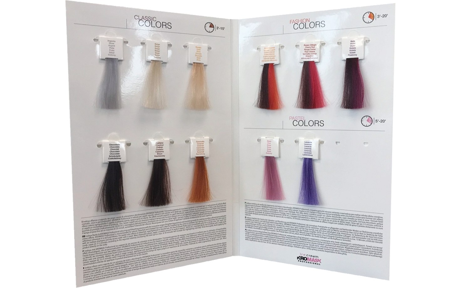 Inebrya Kromask Color Chart 8 swatches