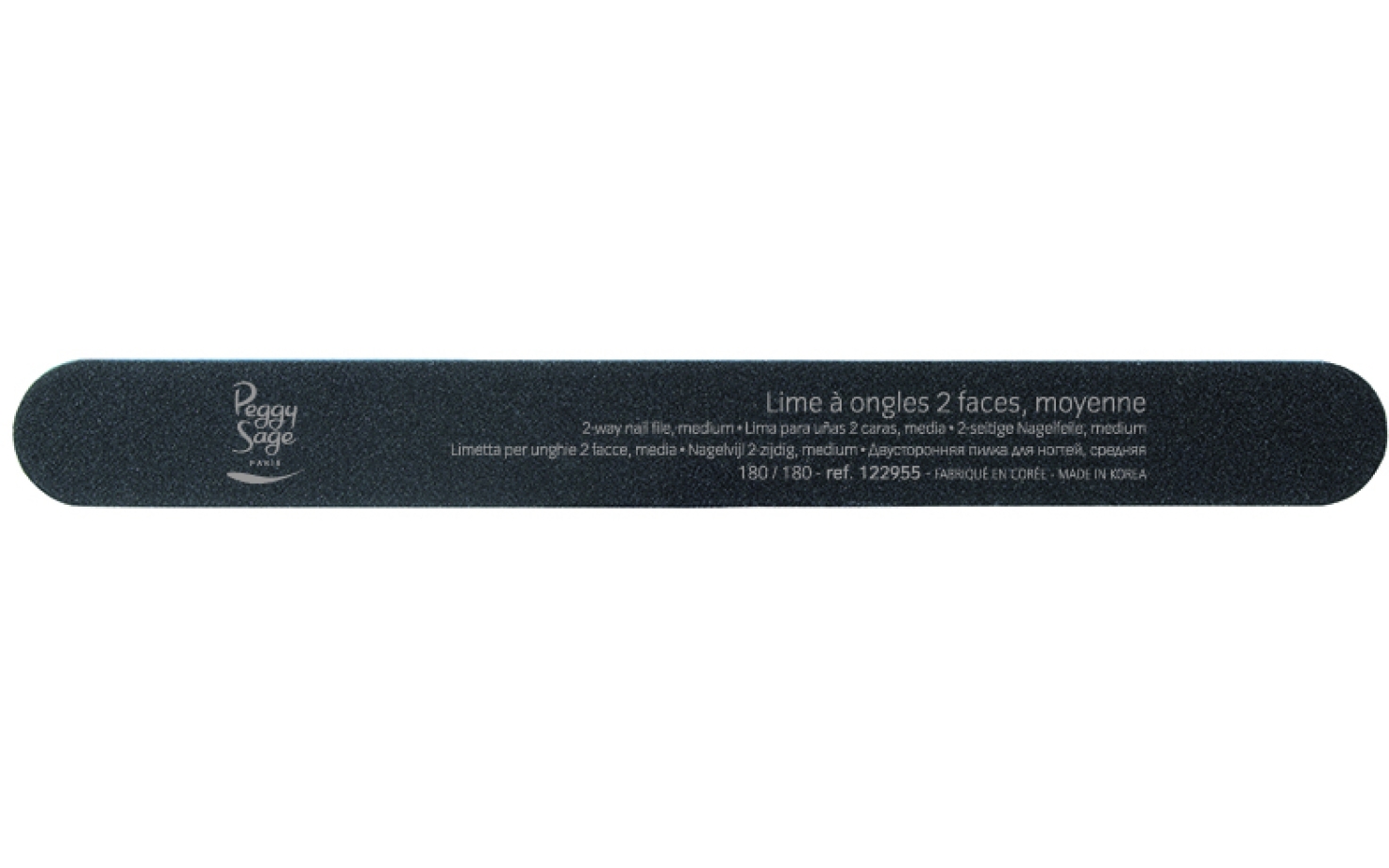 Peggy Sage 2-seitige schwarze Nagelfeile normal 180 / 180