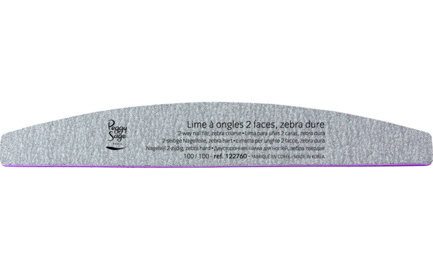 Peggy Sage 2-seitige sichelförmige Nagelfeile 100 / 100