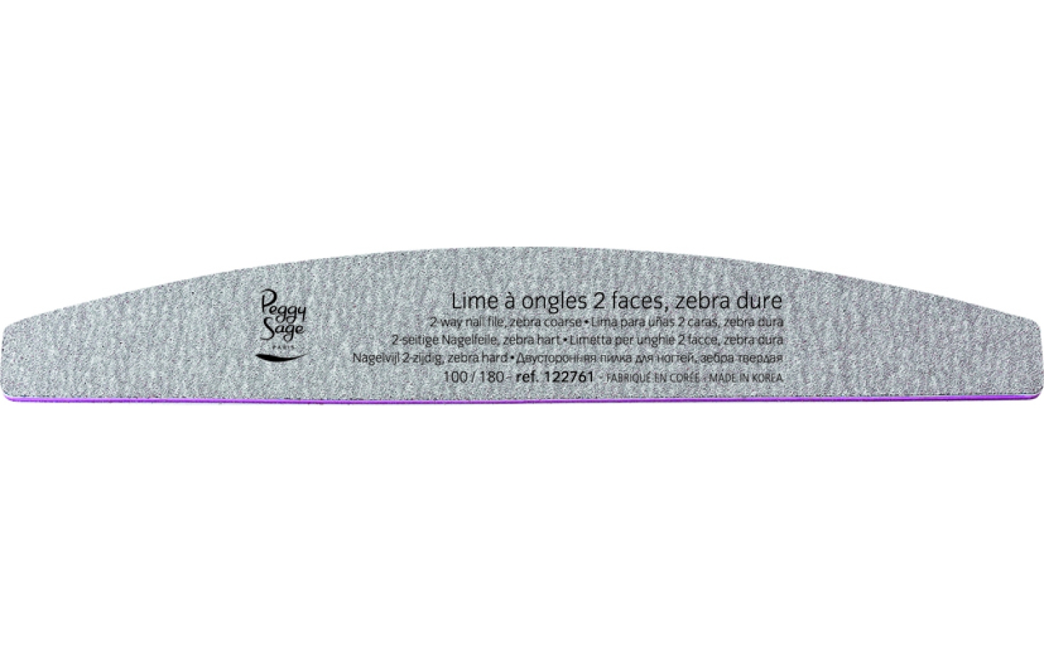 Peggy Sage 2-seitige sichelförmige Nagelfeile 100 / 180