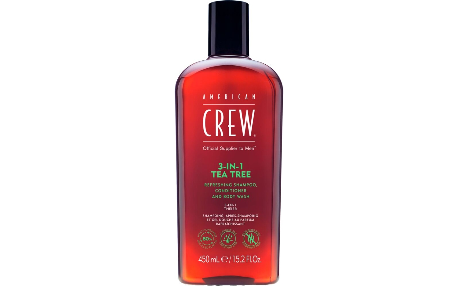 American Crew 3-in-1 Shampoo, Conditioner & Body Wash Tea Tree 450ml
