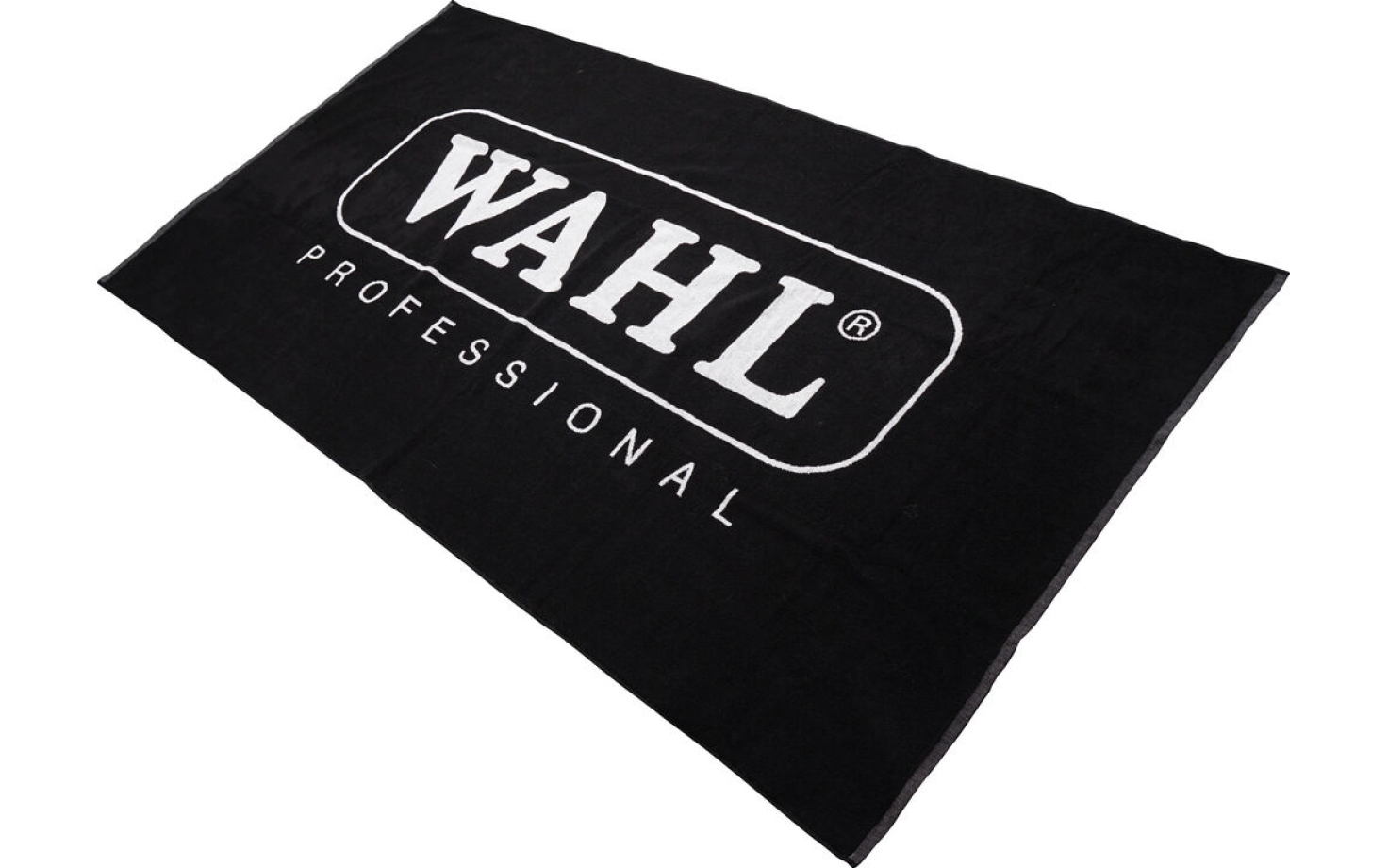 Wahl Badetuch schwarz mit Logo weiß